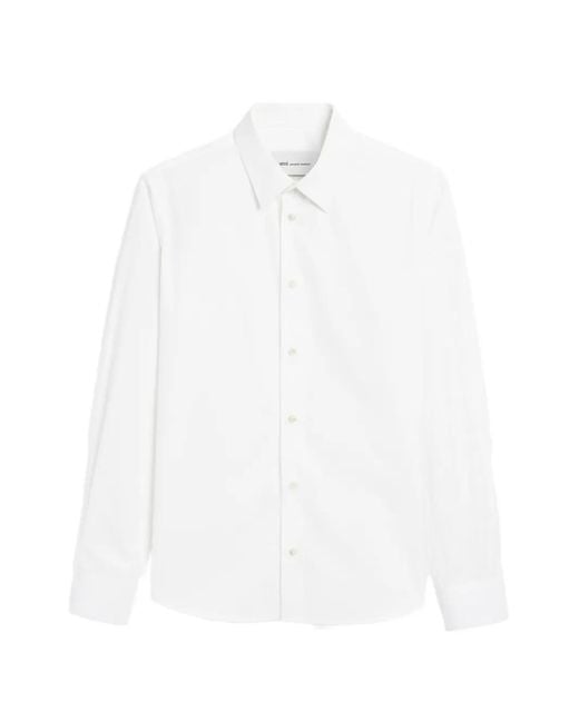 AMI White Cotton Shirt With Ami De Coeur for men