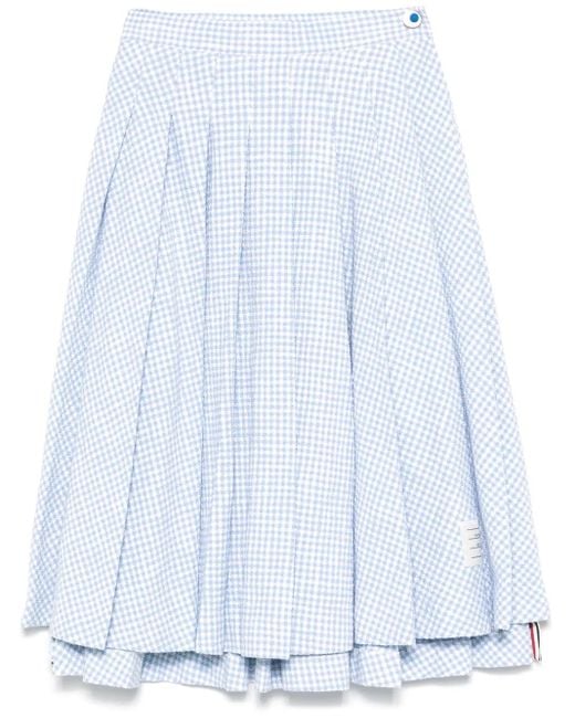 Jupe Mi-Longue À Design Plissé Thom Browne en coloris White
