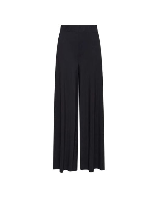 Maliparmi Black Elastic-Waistband Palazzo Pants