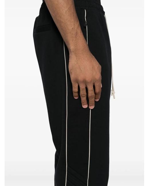 Boss Black Drawstring Stretch-Cotton Track Pants for men