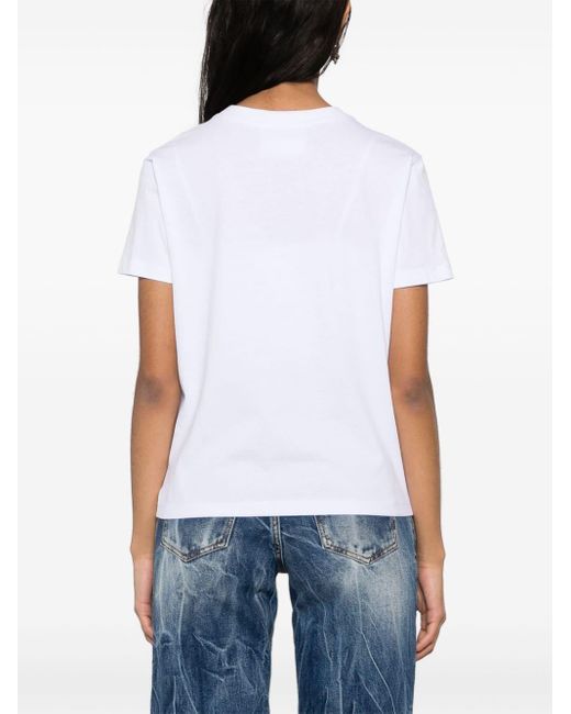 Versace Heart Couture Katoenen T-shirt in het White