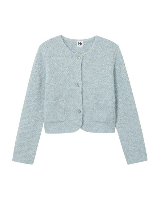 B+ AB Blue Pocket Buttoned Cardigan