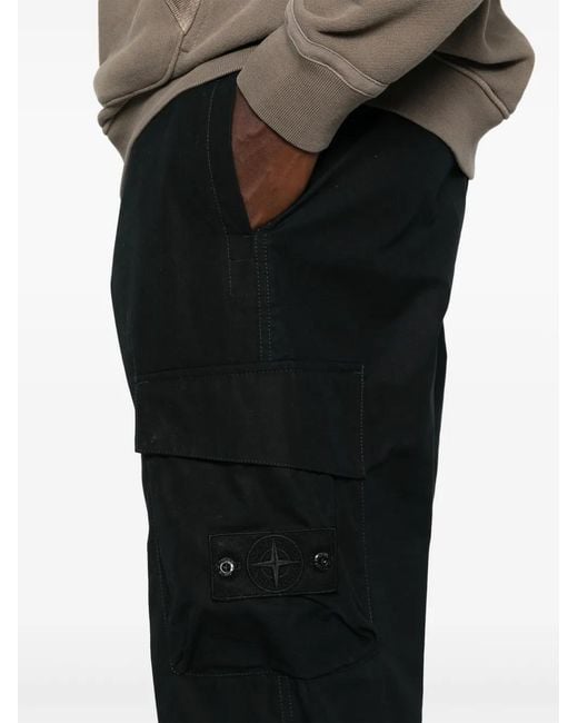 Stone Island Black Cargo Trousers for men