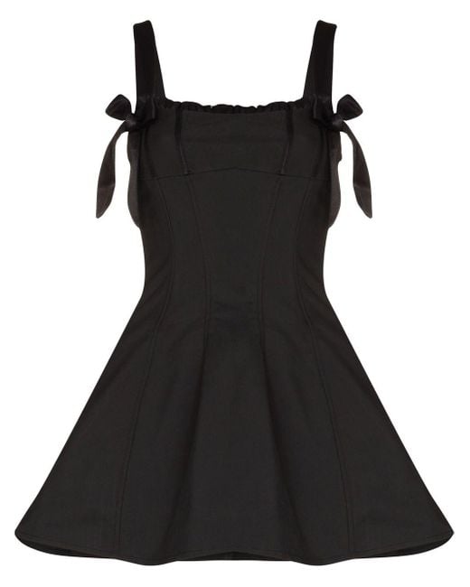 De La Vali Cotton Ibienca Bow-embellished Mini Dress in Black | Lyst