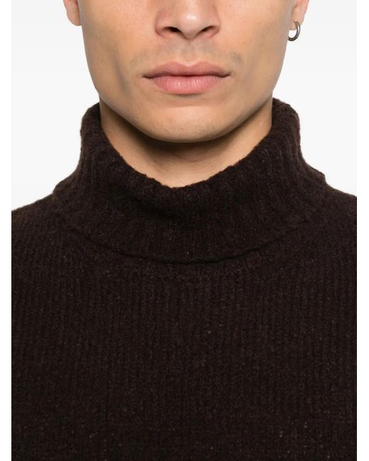 Scaglione Black Turtleneck Sweater for men
