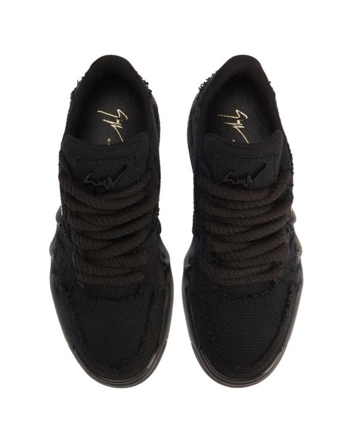 Giuseppe Zanotti Black Talon Frayed-detail Sneakers