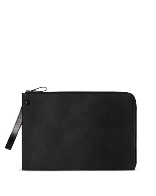 The Row Black Wrist-Strap Zip-Top Clutch Bag for men