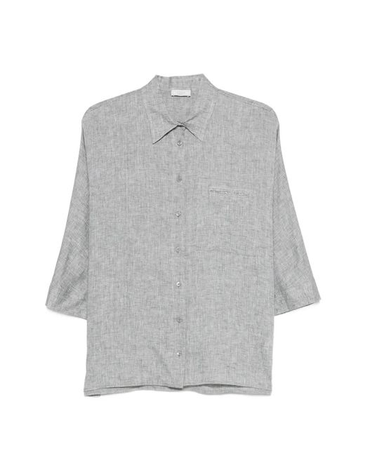 Peserico Gray Buttoned Shirt