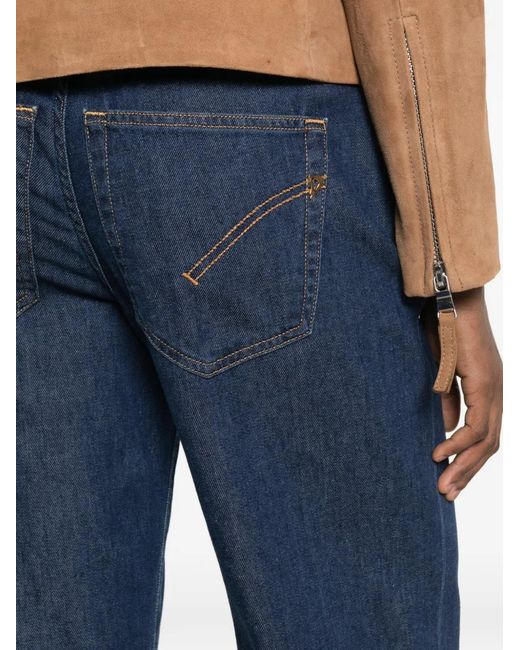 Dondup Blue Jacklyn Belt-Loop Logo-Detail Jeans