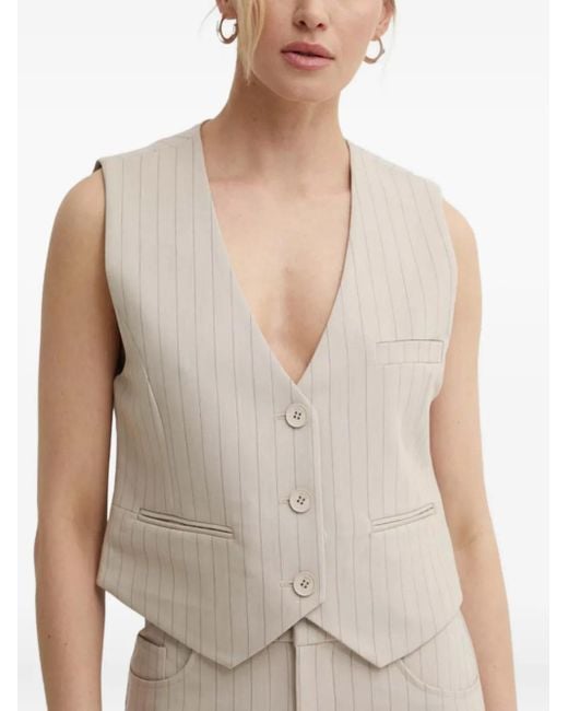 Gestuz Natural Joellegz Pinstripe Vest