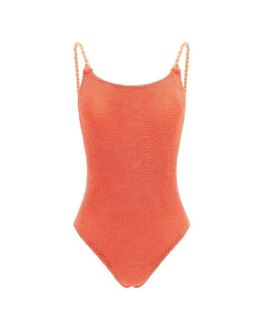Hunza G Red Camille Original Crinkle Swimsuit