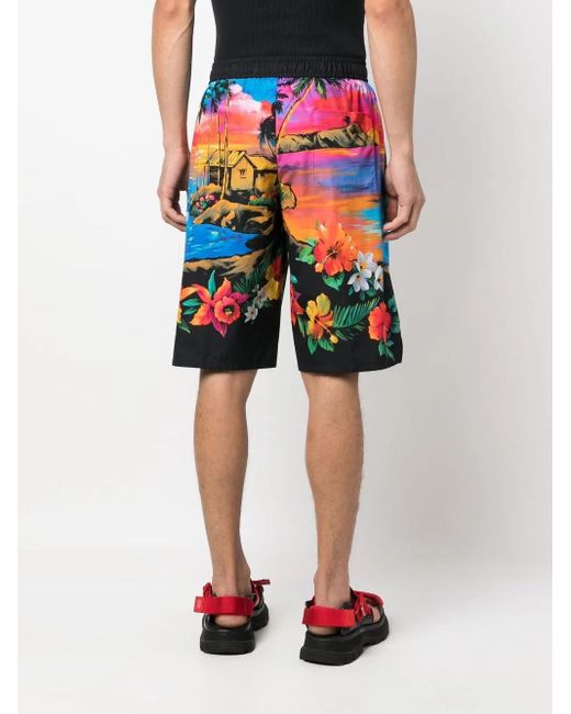 Dolce & Gabbana Orange Printed Shorts for men