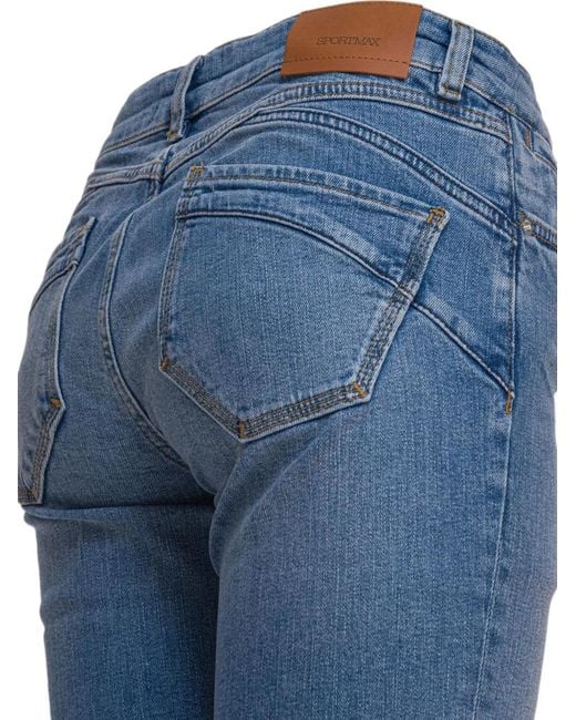 Sportmax Blue Logo-Patch Jeans