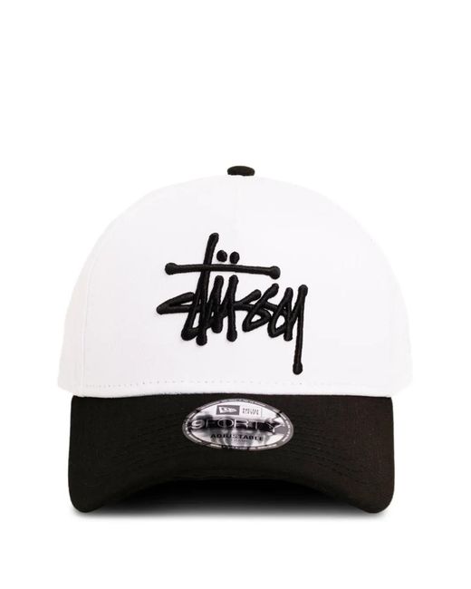 Stussy White Basic Baseball Cap for men