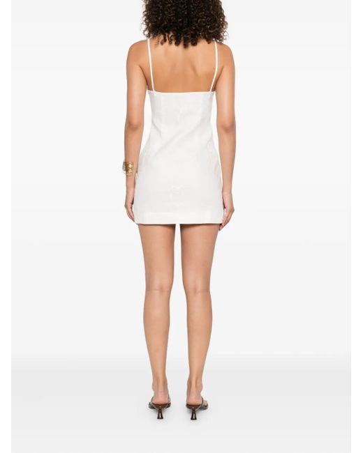 Sir White Embroidered Spaghetti-Strap Mini Dress