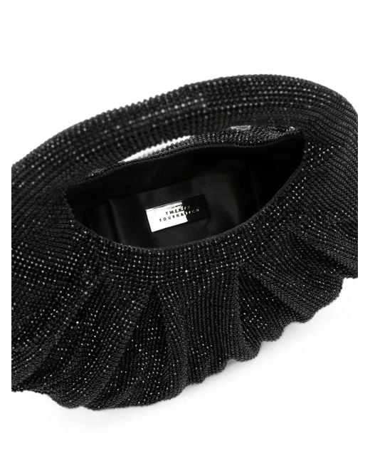 Twentyfourhaitch Black Joan Crystal-Embellished Tote Bag