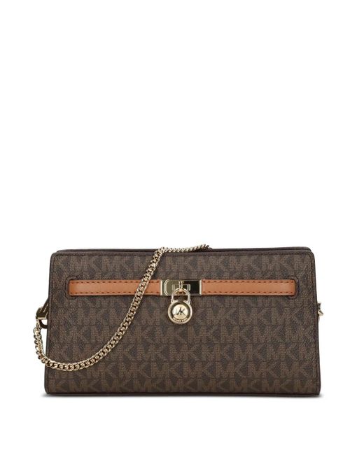MICHAEL Michael Kors Brown Monogram Chain-Strap Satchel