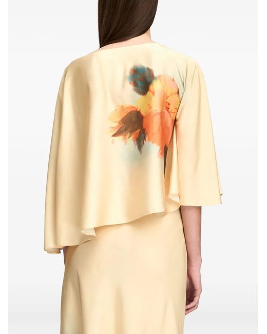 Cinq À Sept White Haut Asymétrique Carole À Fleurs