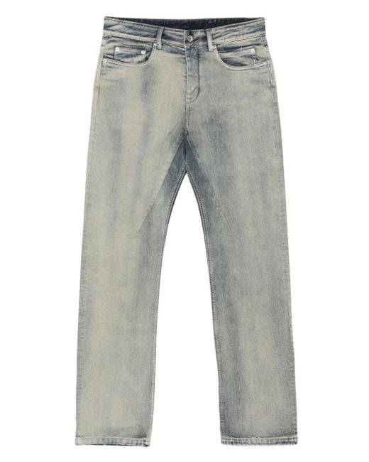 Rick Owens Gray Stitching-Details Jeans for men