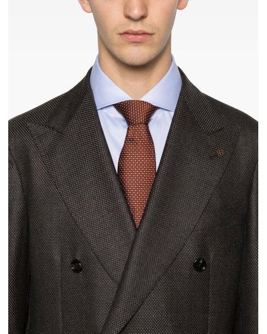 Tagliatore Black Blazer À Boutonnière Croisée Et Poches Plaquées for men