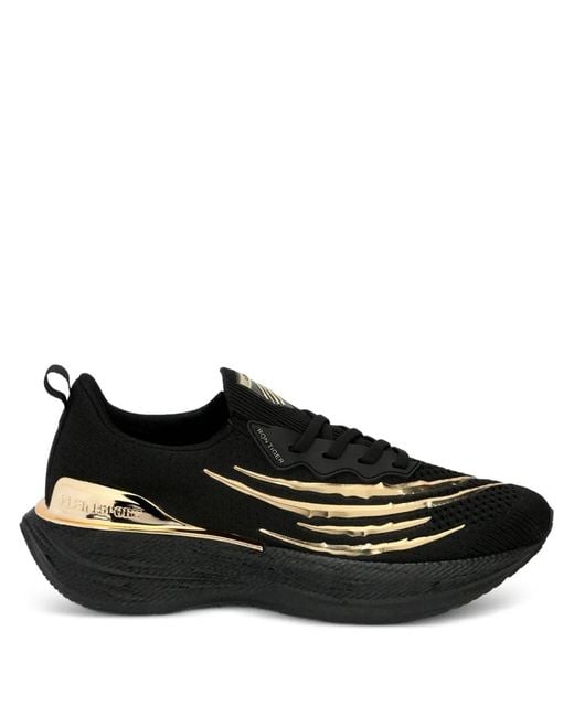 Philipp Plein Black Tiger Scratch Iron Tiger Trainers