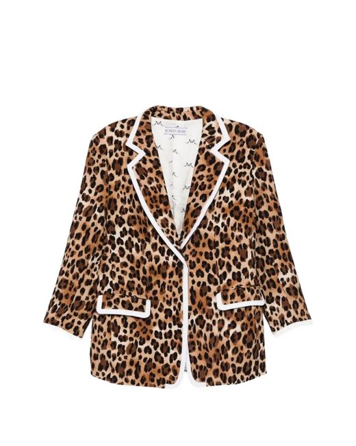 ROWEN ROSE Brown Leopard Print Jacket