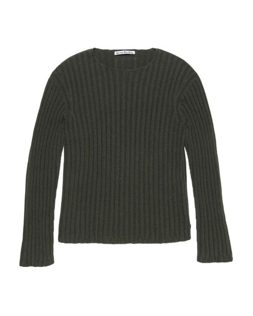 Acne Green Ribbed cotton sweater