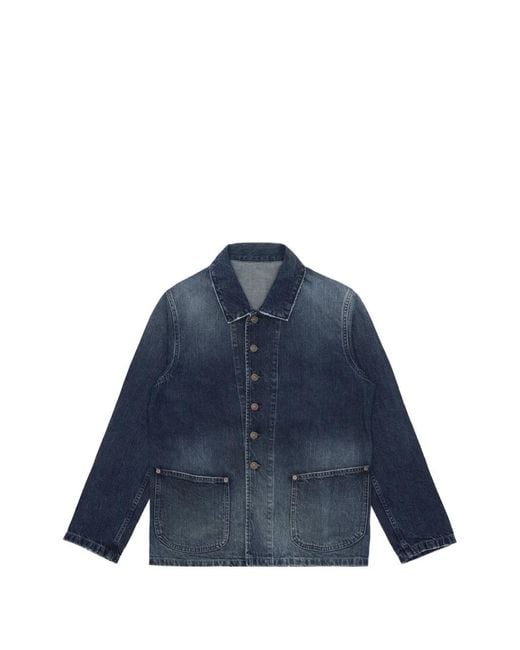Fortela Blue Clays Patch-Pocket Denim Jacket for men