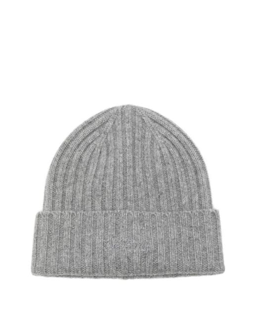 Mc2 Saint Barth Gray Wengen Cashmere Ribbed Hat for men
