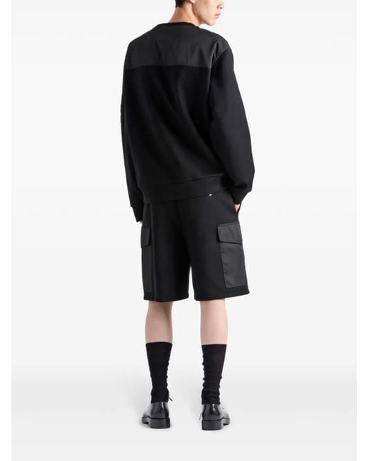 Prada Black Panelled Sweatshirt for men