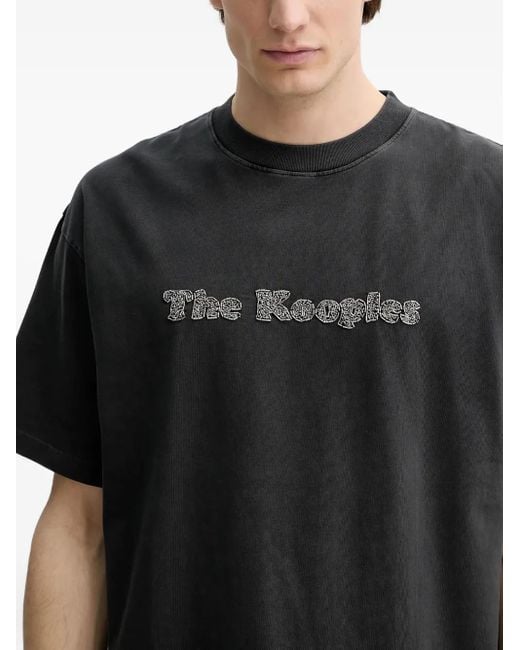The Kooples Black Logo-Detail T-Shirt for men