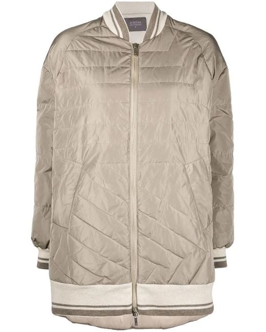 Lorena Antoniazzi Natural Quilted Bomber Jacket