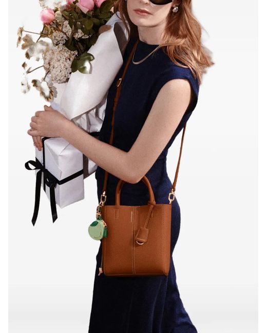 Maison De Sabre Brown Mini Rolled Handles Leather Soft Tote