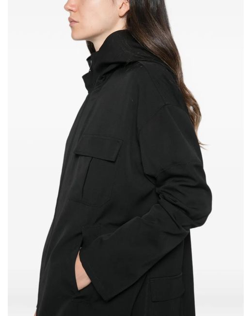 Yohji Yamamoto Black Hooded Longline Coat