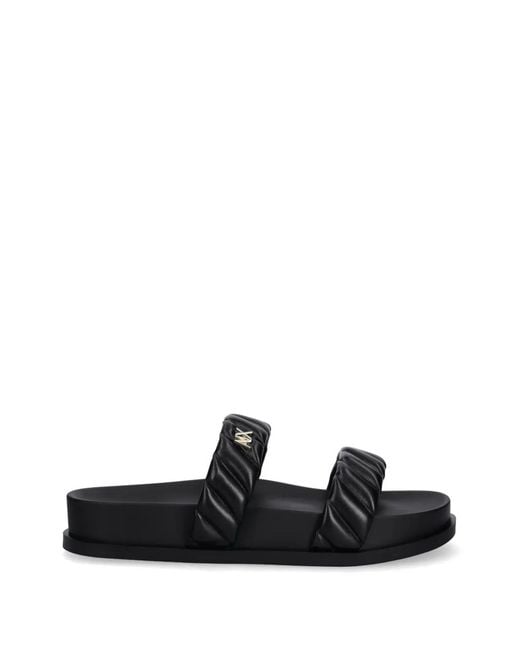 ARMANI EXCHANGE Black Quilted Double-Strap Slides