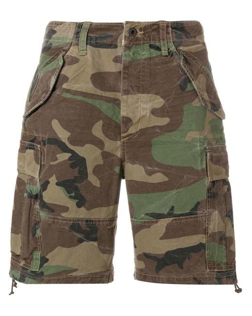 Polo Ralph Lauren Brown Camo Cargo Shorts for men