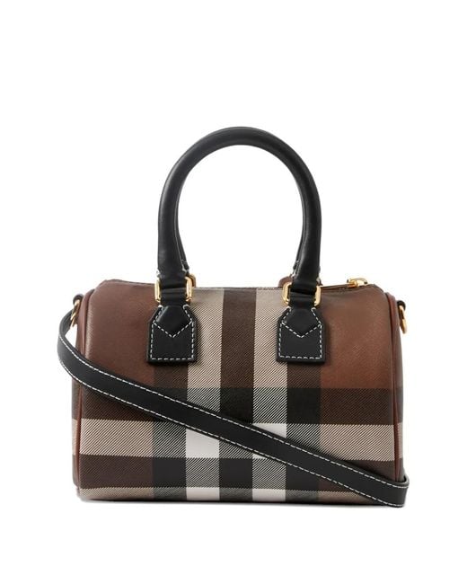 Burberry Brown Mini Check Padlock Tote Bag