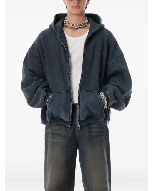 Alexander Wang Hoodie Met Logoprint En Rits in het Blue