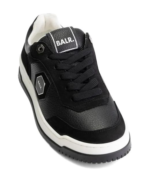 BALR Black Q-Series Classic Cup Leather Panelled Sneakers for men