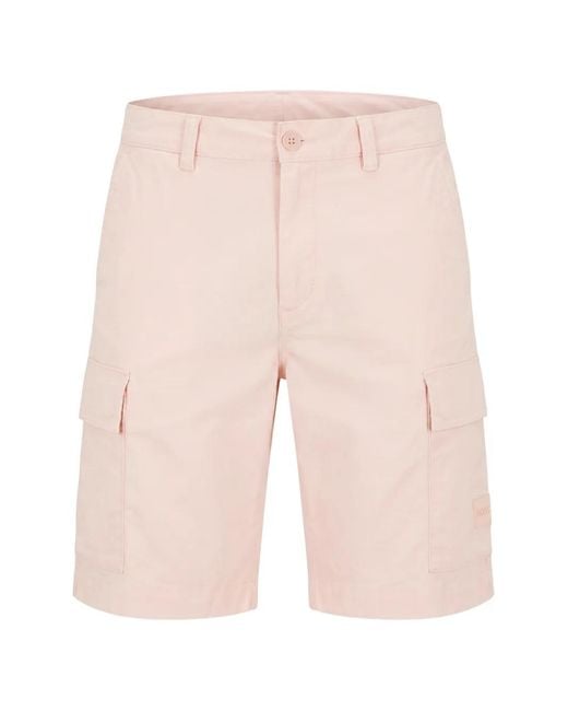 Boss White Sisla Cargo Shorts for men