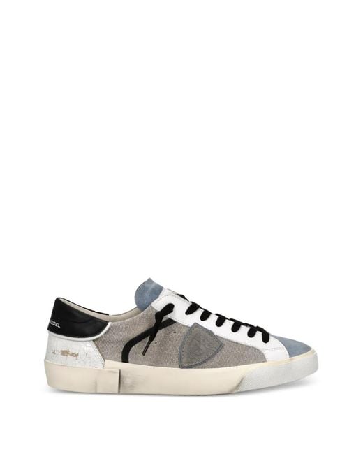 Philippe Model White Prsx Low Panelled Sneakers for men