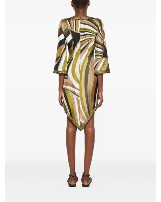 Emilio Pucci Metallic Maxikleid mit Iride-Print