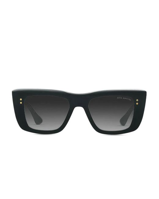 Dita Eyewear Black Eckige Mahine Sonnenbrille Mit Verzierung