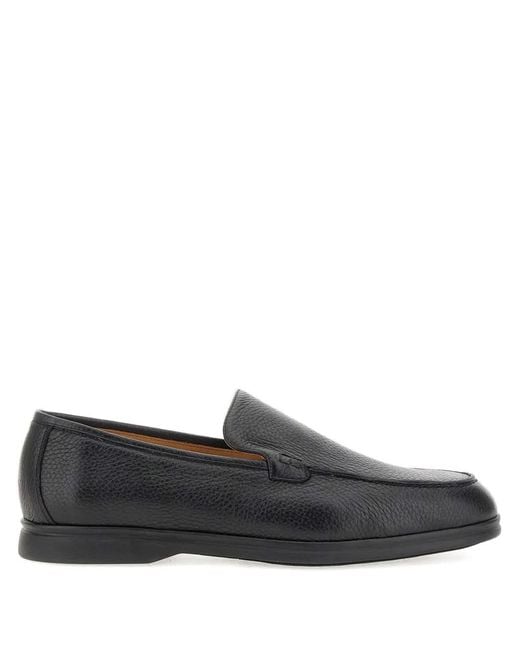Duca Degli Abruzzi Gray Lorenzo Plain Leather Loafers for men