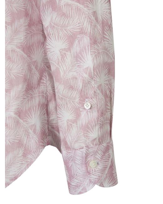 Vincenzo Di Ruggiero Pink Palm Trees-Print Shirt for men