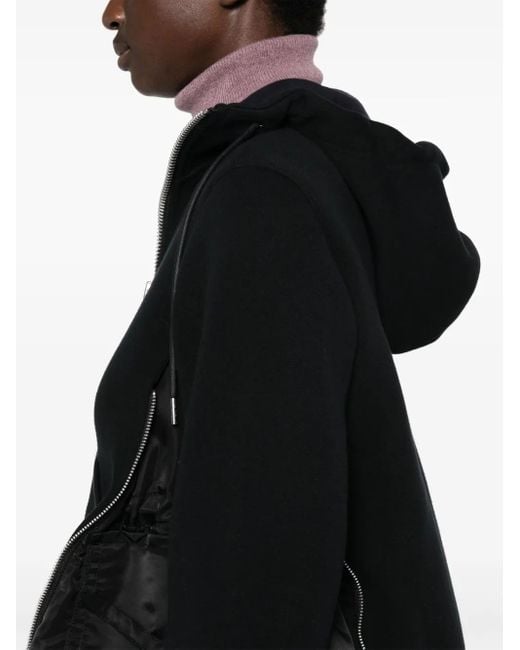 Sacai Black Sponge Sweat Zip-Up Hoodie