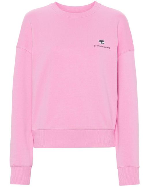 Chiara Ferragni Pink Logo-Appliqué Sweatshirt