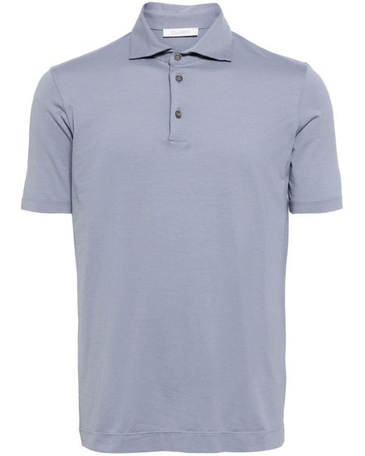 Cruciani Blue Stretch-cotton Polo Shirt for men