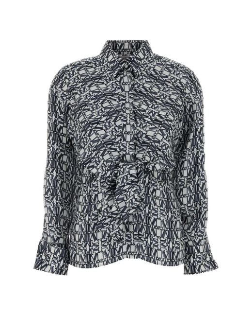 Max Mara Gray Marte Logo-Detail Shirt