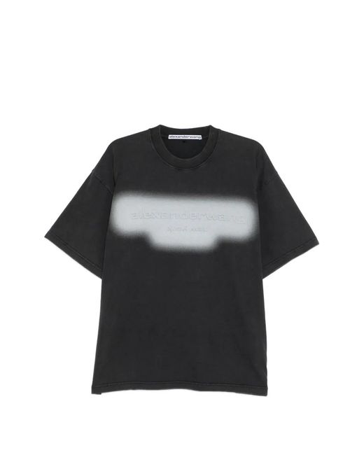 Alexander Wang Black Logo-Embossed T-Shirt for men